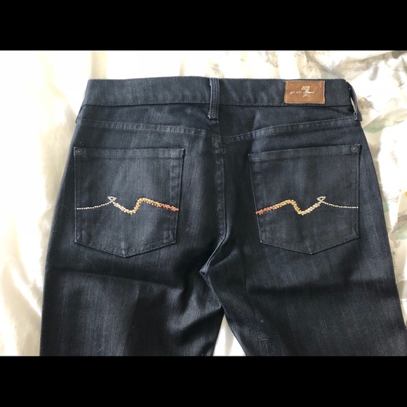 7 For All Mankind dark jeans with crystal pocket - Picture 4 of 4
